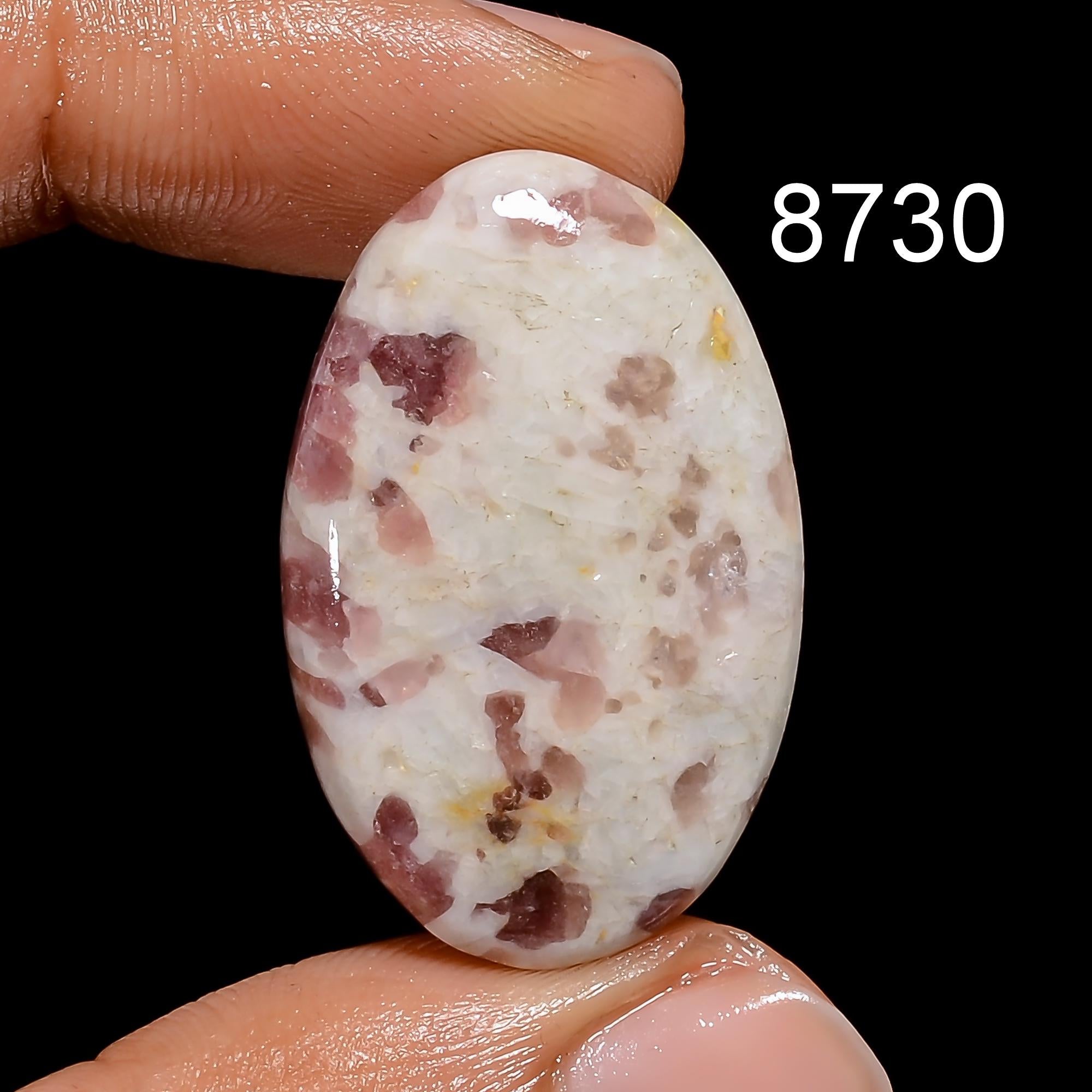 AAA Pink Tourmaline Quartz Cabochon, Loose Gemstone - image 5