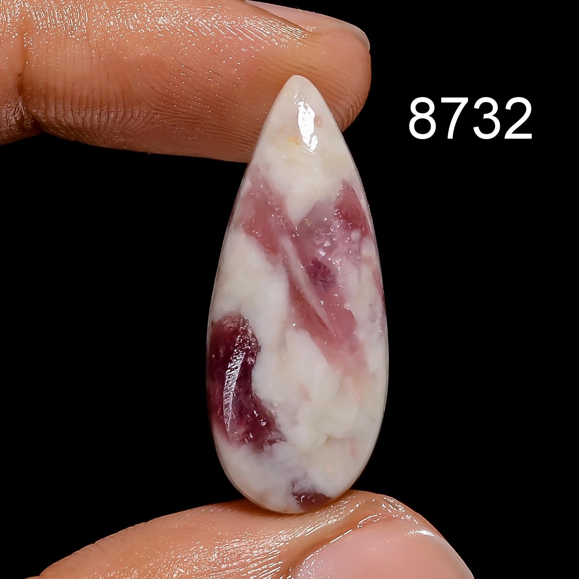 AAA Pink Tourmaline Quartz Cabochon, Loose Gemstone - image 6
