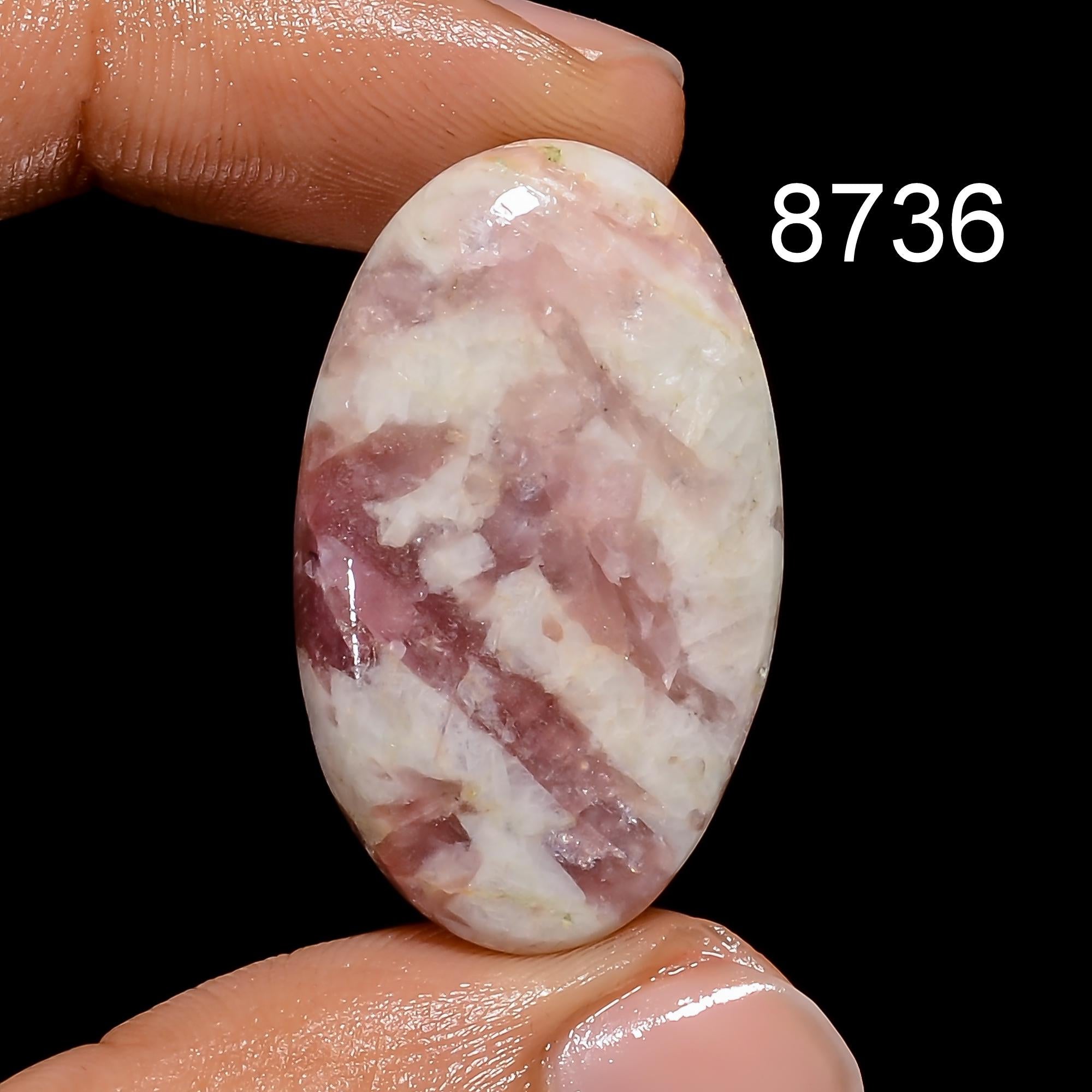AAA Pink Tourmaline Quartz Cabochon, Loose Gemstone - image 9