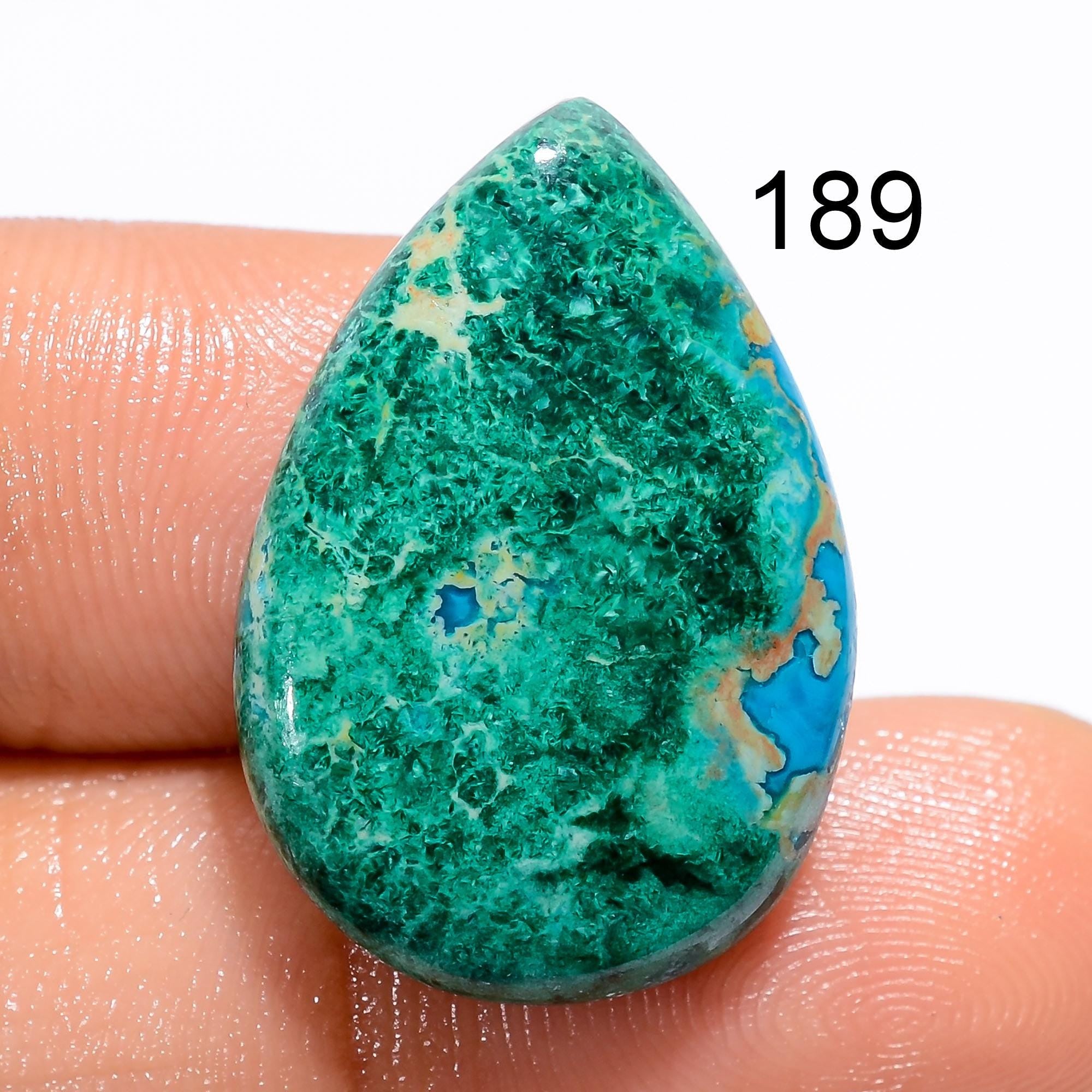 Azurite Malachite Gemstone Cabochon: Rare Mexican Pear Shape - image 8