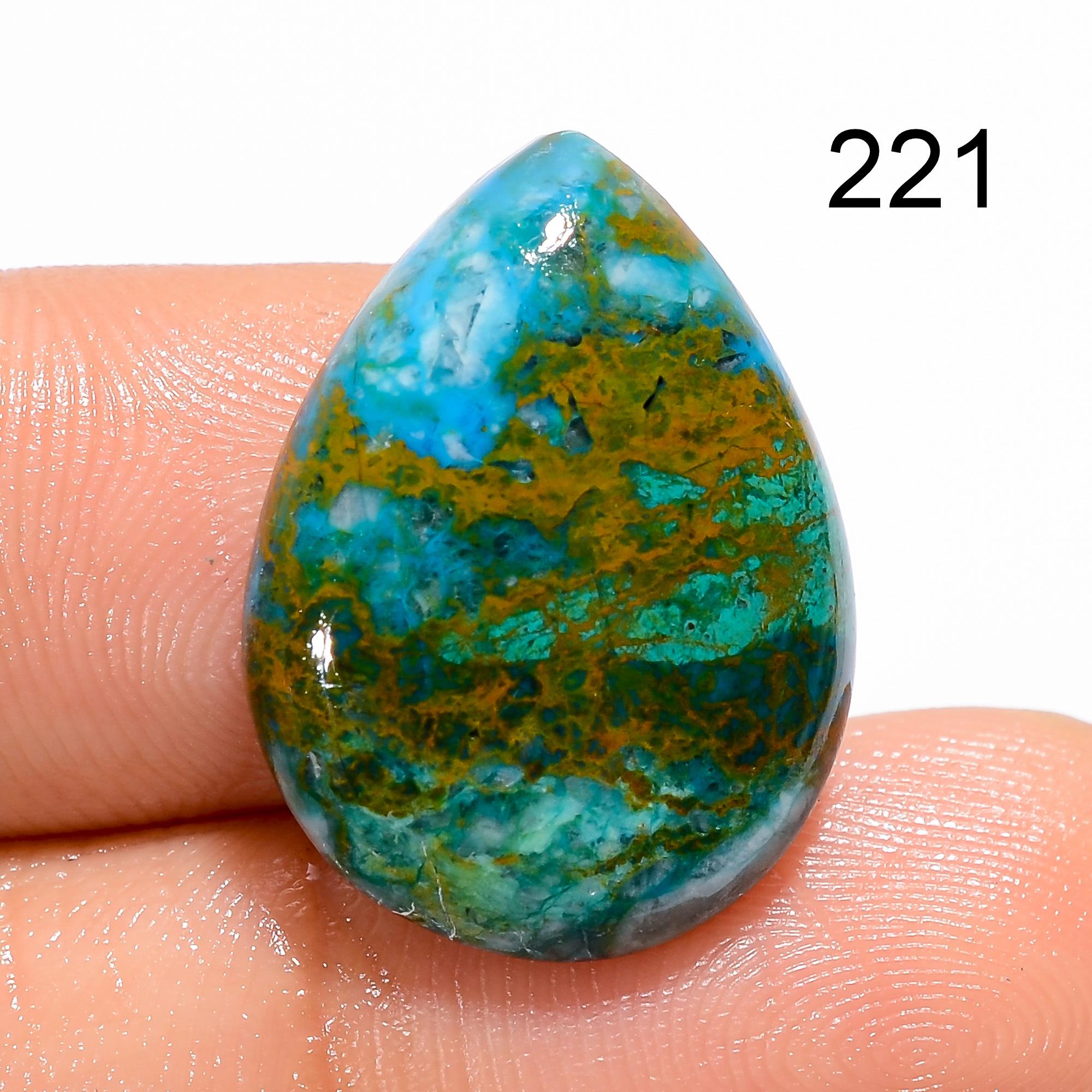 Azurite Malachite Gemstone Cabochon: Rare Mexican Pear Shape - image 12