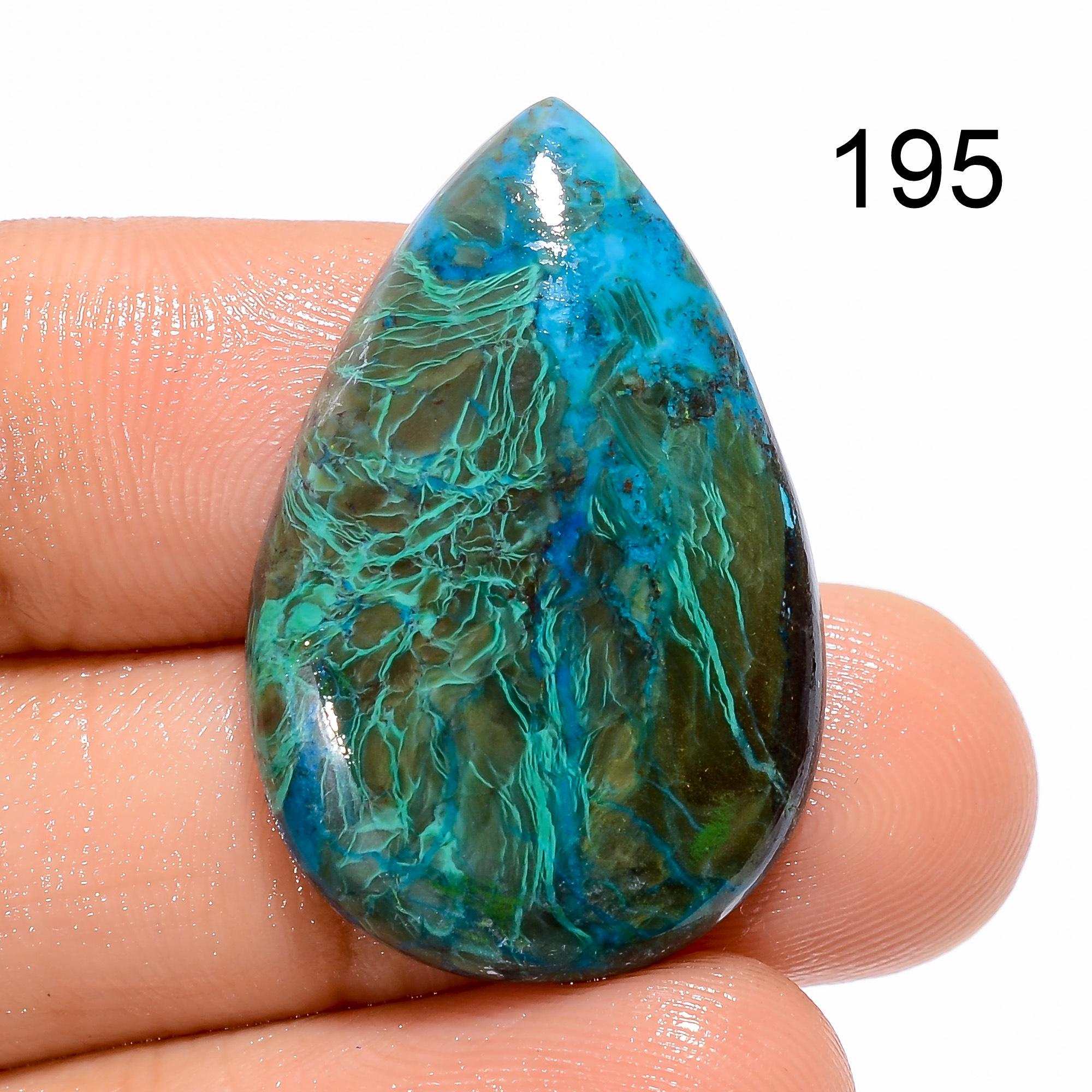 Azurite Malachite Gemstone Cabochon: Rare Mexican Pear Shape - image 11