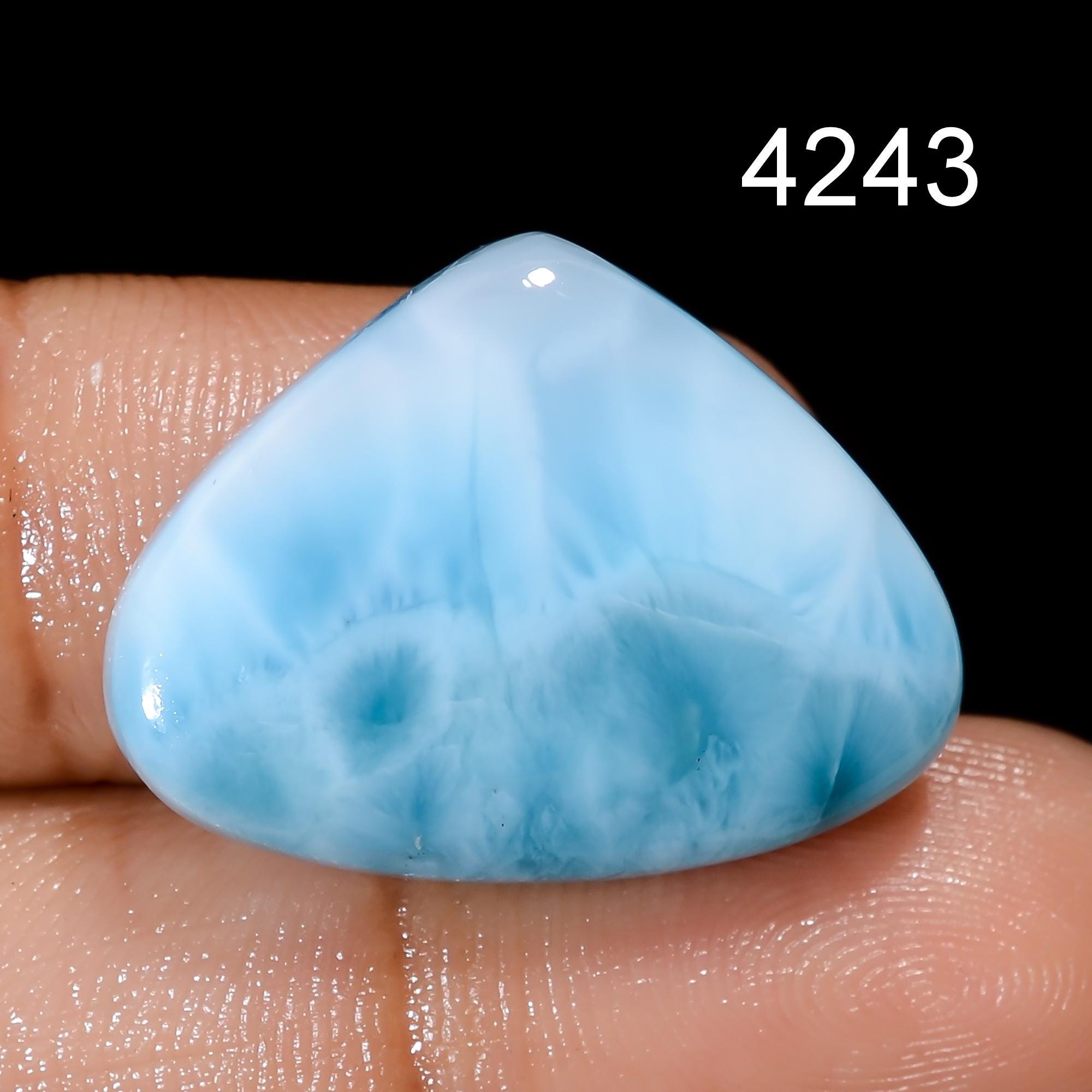 Natural Larimar Gemstone, Designer Larimar Cabochon Crystal, DIY-ART-CRAFTS Pendant Necklace. - image 2