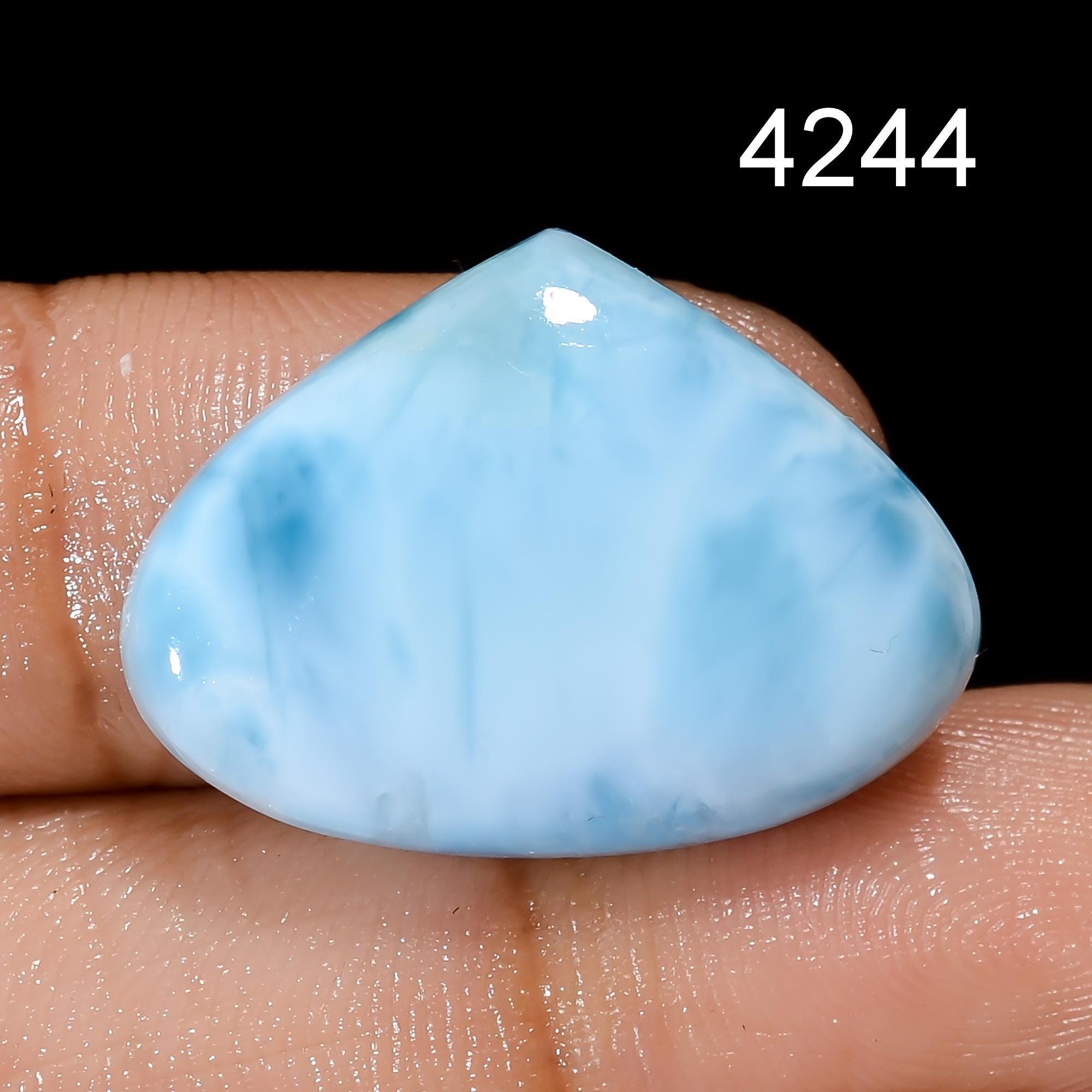 Natural Larimar Gemstone, Designer Larimar Cabochon Crystal, DIY-ART-CRAFTS Pendant Necklace. - image 3