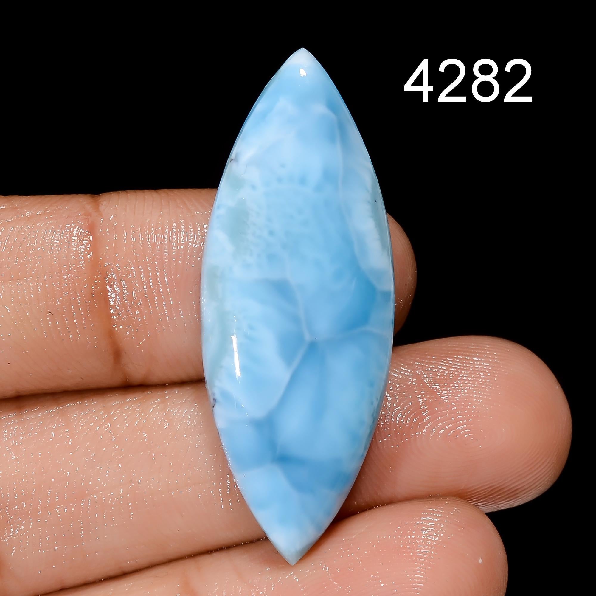Natural Larimar Gemstone, Designer Larimar Cabochon Crystal, DIY-ART-CRAFTS Pendant Necklace. - image 7