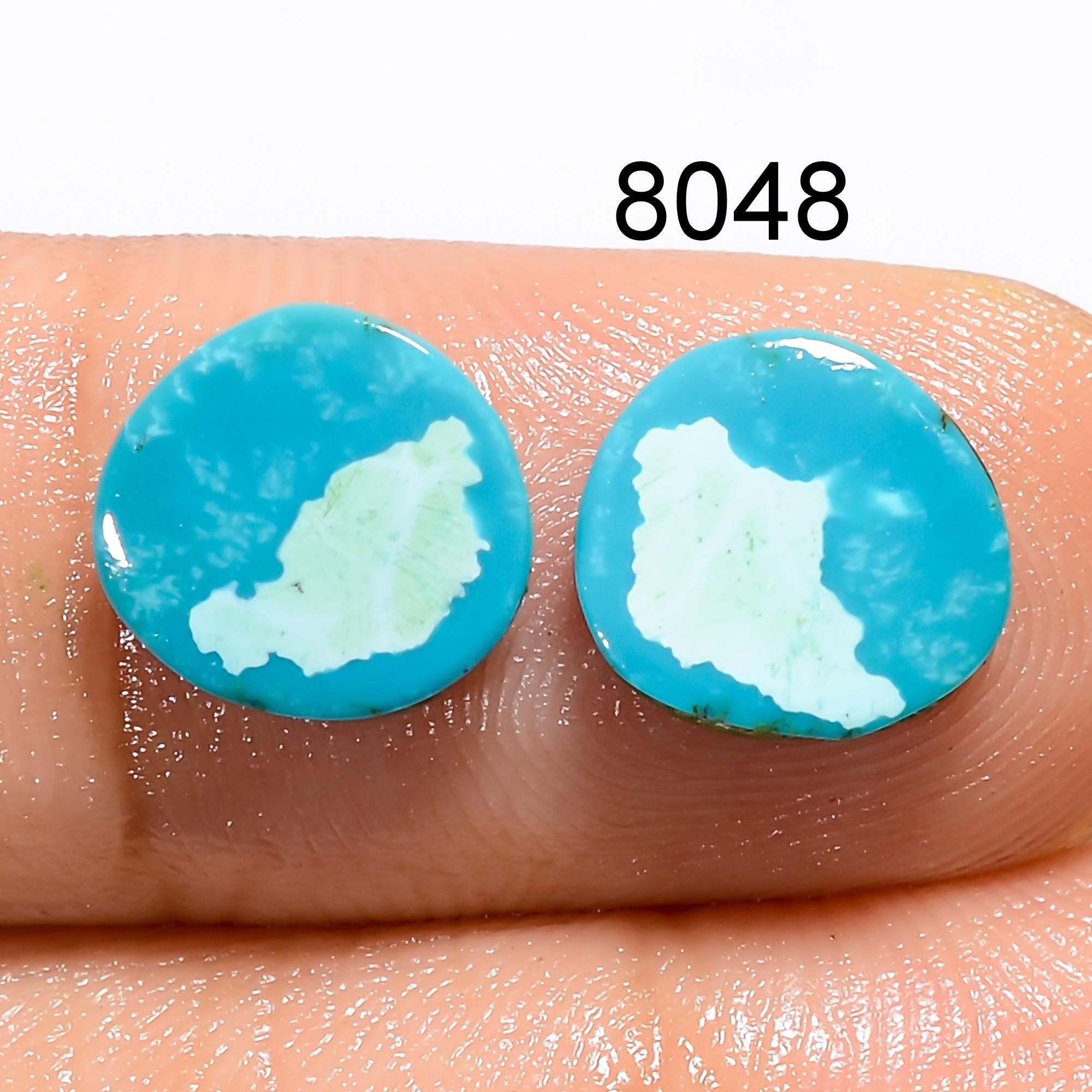 Matched Turquoise Gemstone Pair, AAA Quality Cabochons - image 4