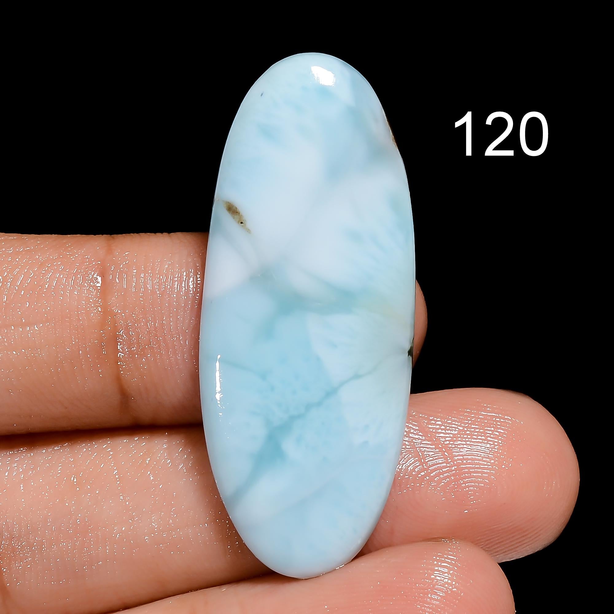 AAA Loose Larimar Cabochon, Dominican Blue Gemstone Healing Crystal - image 3