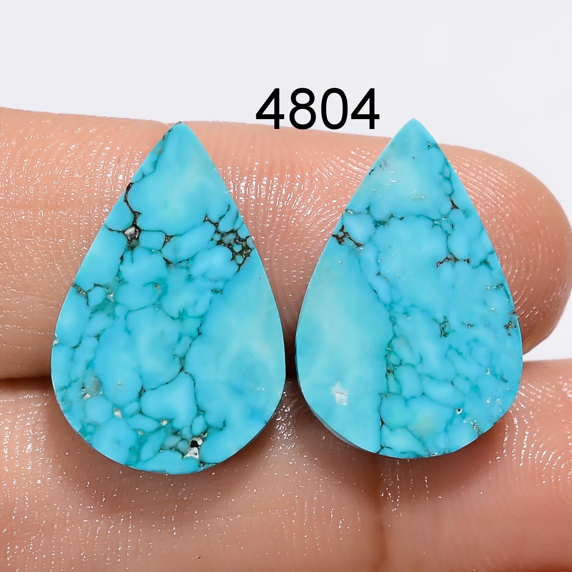 Turquoise Cabochon Matched Pair: Blue Gemstones for Earrings