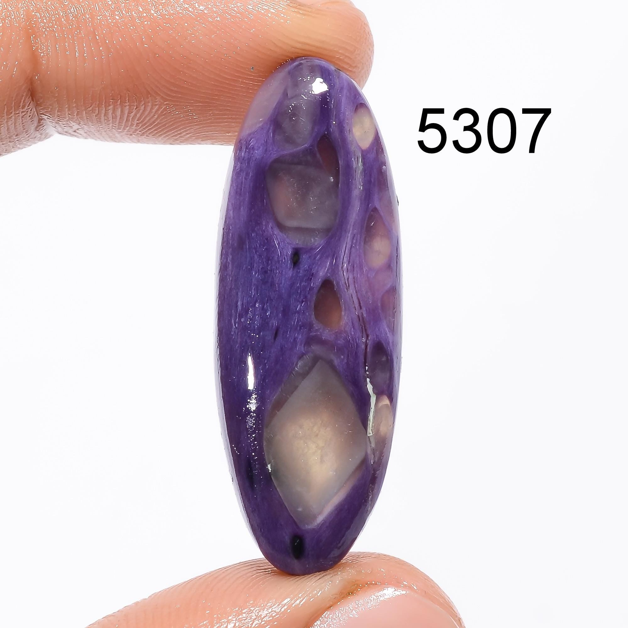 AAA Purple Charoite Gemstone Cabochon, Loose Crystal Pendant Jewelry Making - image 5