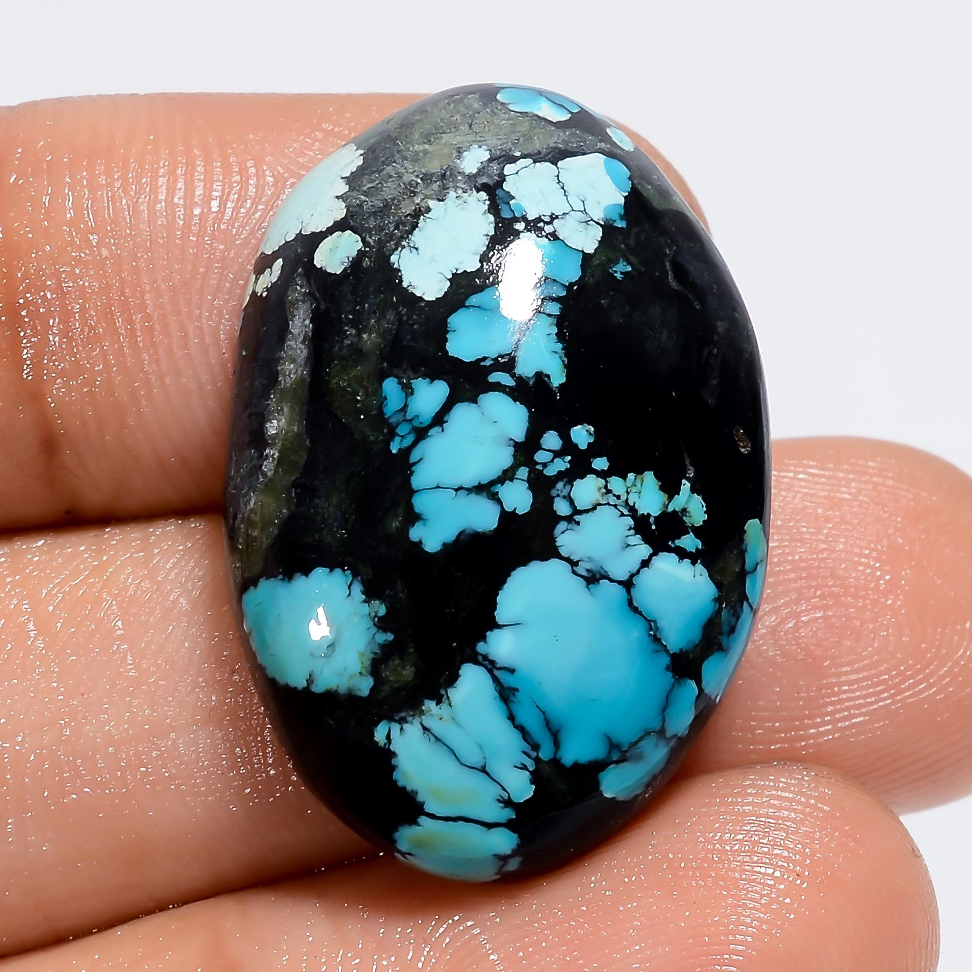 AAA Tibetan Turquoise Gemstone Cabochon, Oval, - image 3