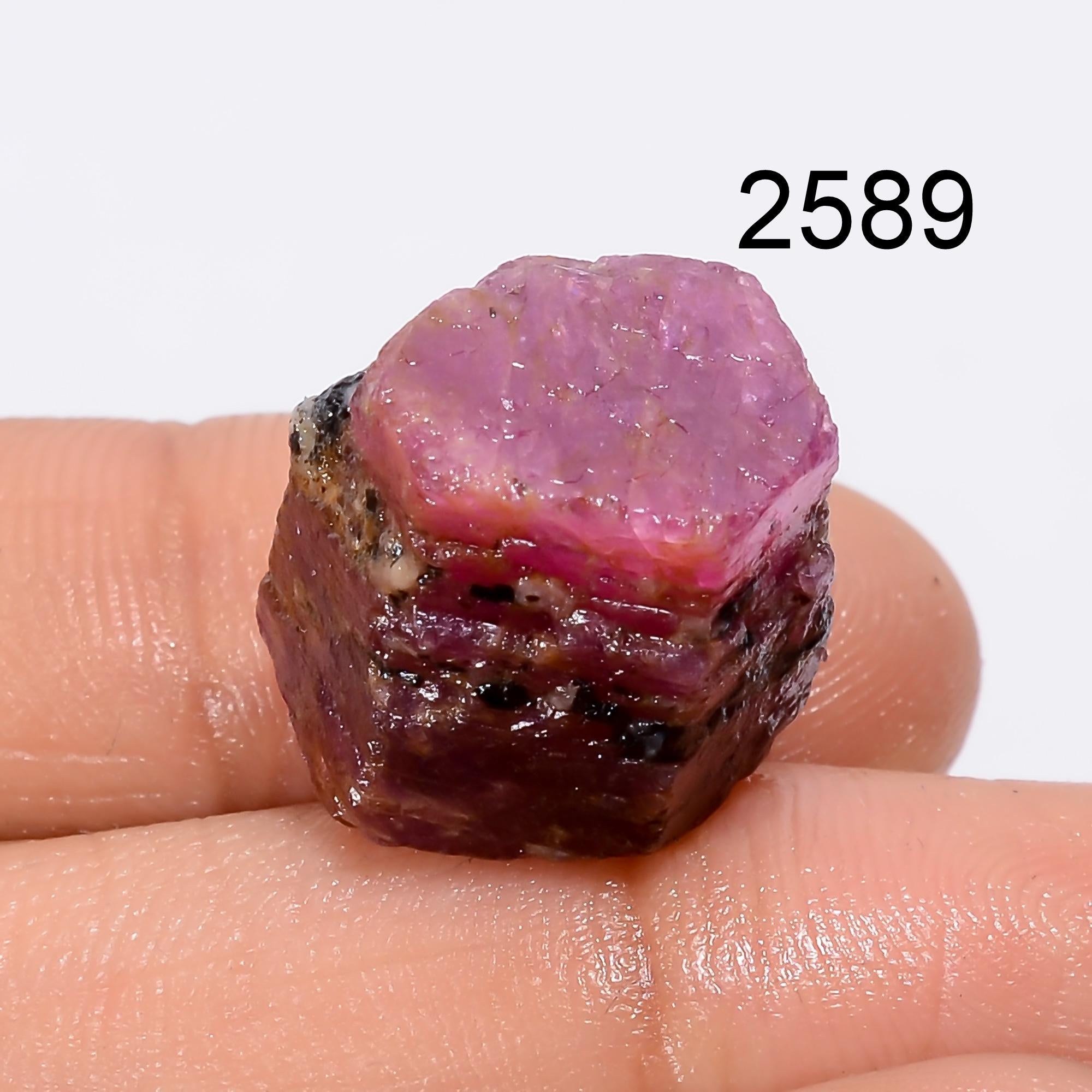 AA+ Natural Pink Ruby Gemstone in unpolished crystal texture