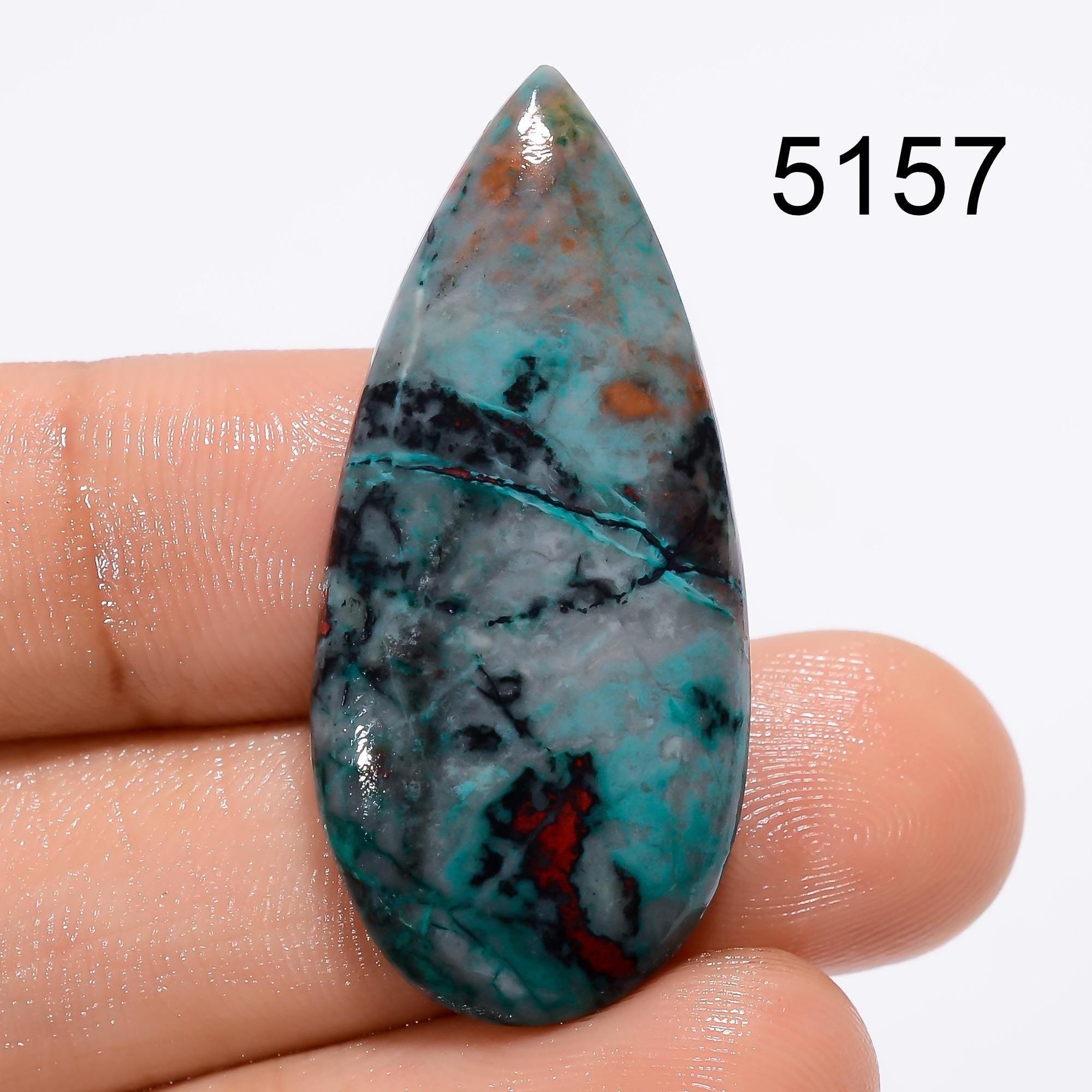 Natural Sonora Sunrise Gemstone, Designer Cupric Chrysocolla Cabochon. - image 3