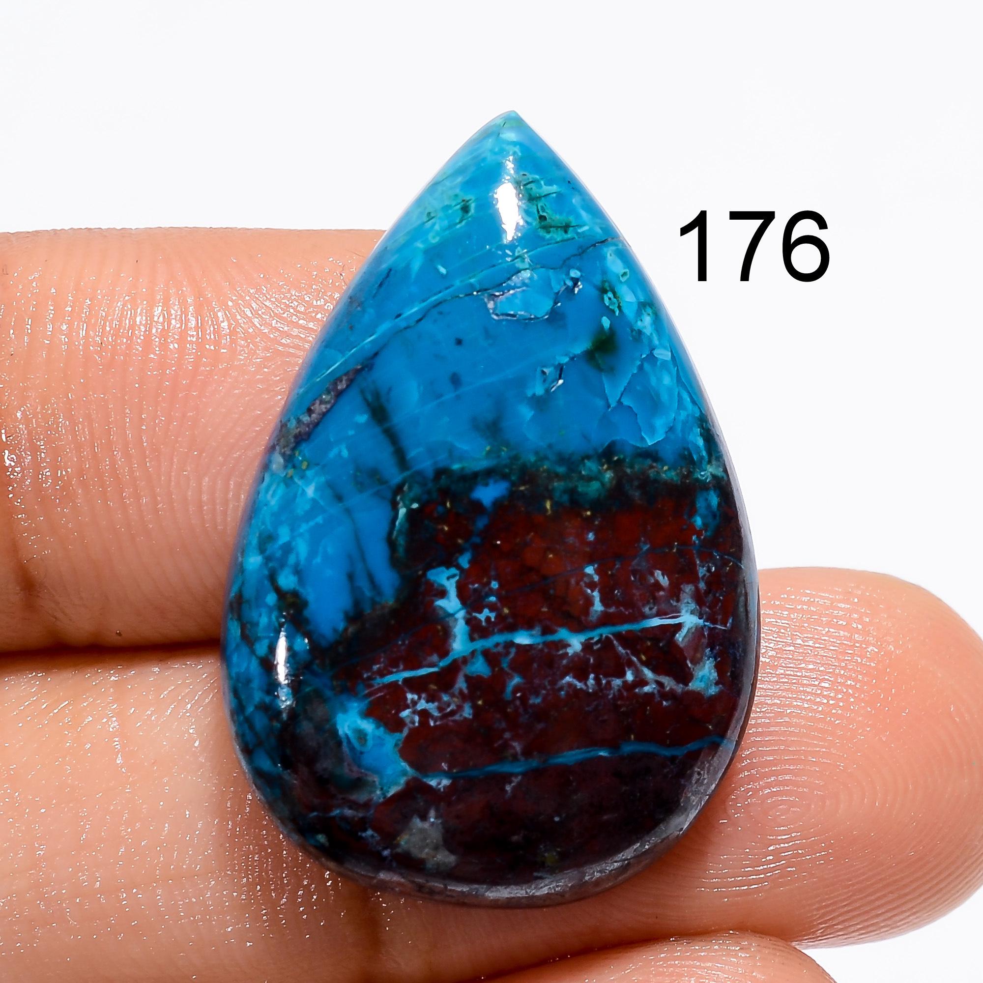 Azurite Malachite Gemstone Cabochon: Rare Mexican Pear Shape - image 2