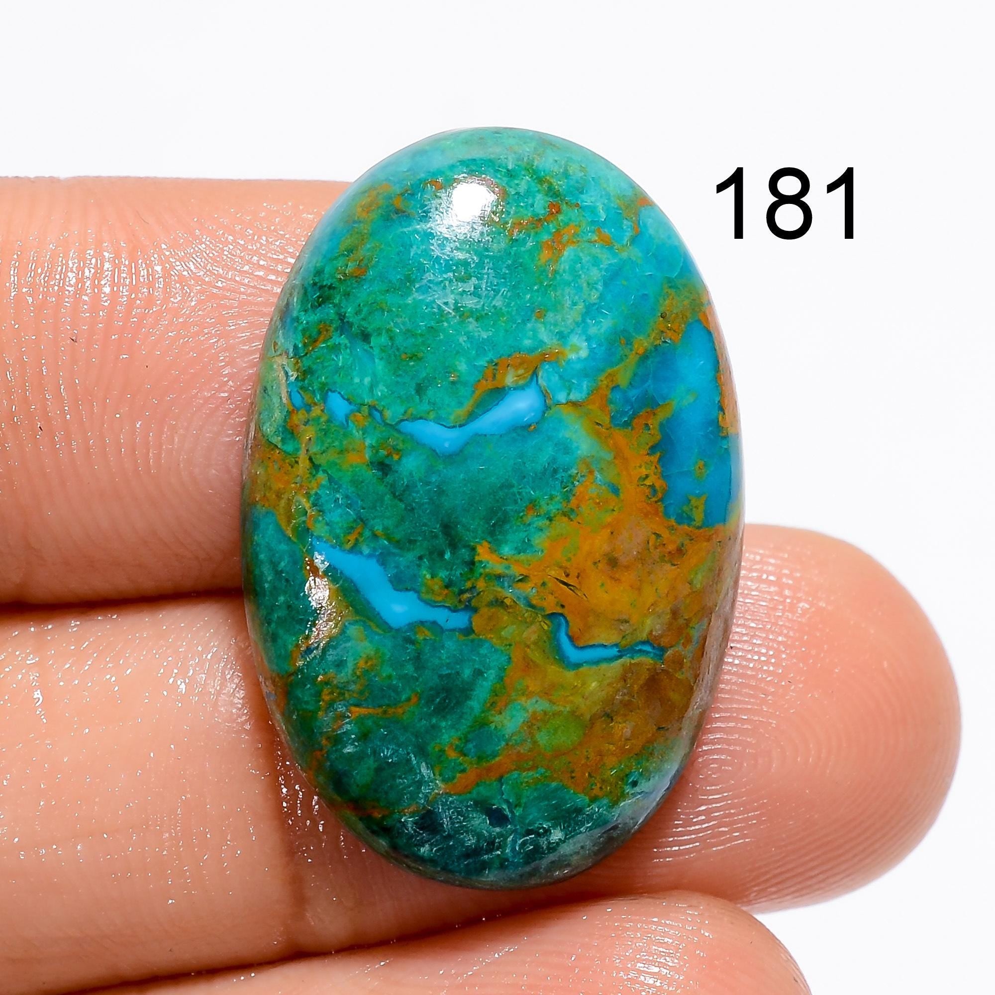 Azurite Malachite Gemstone Cabochon: Rare Mexican Pear Shape - image 4