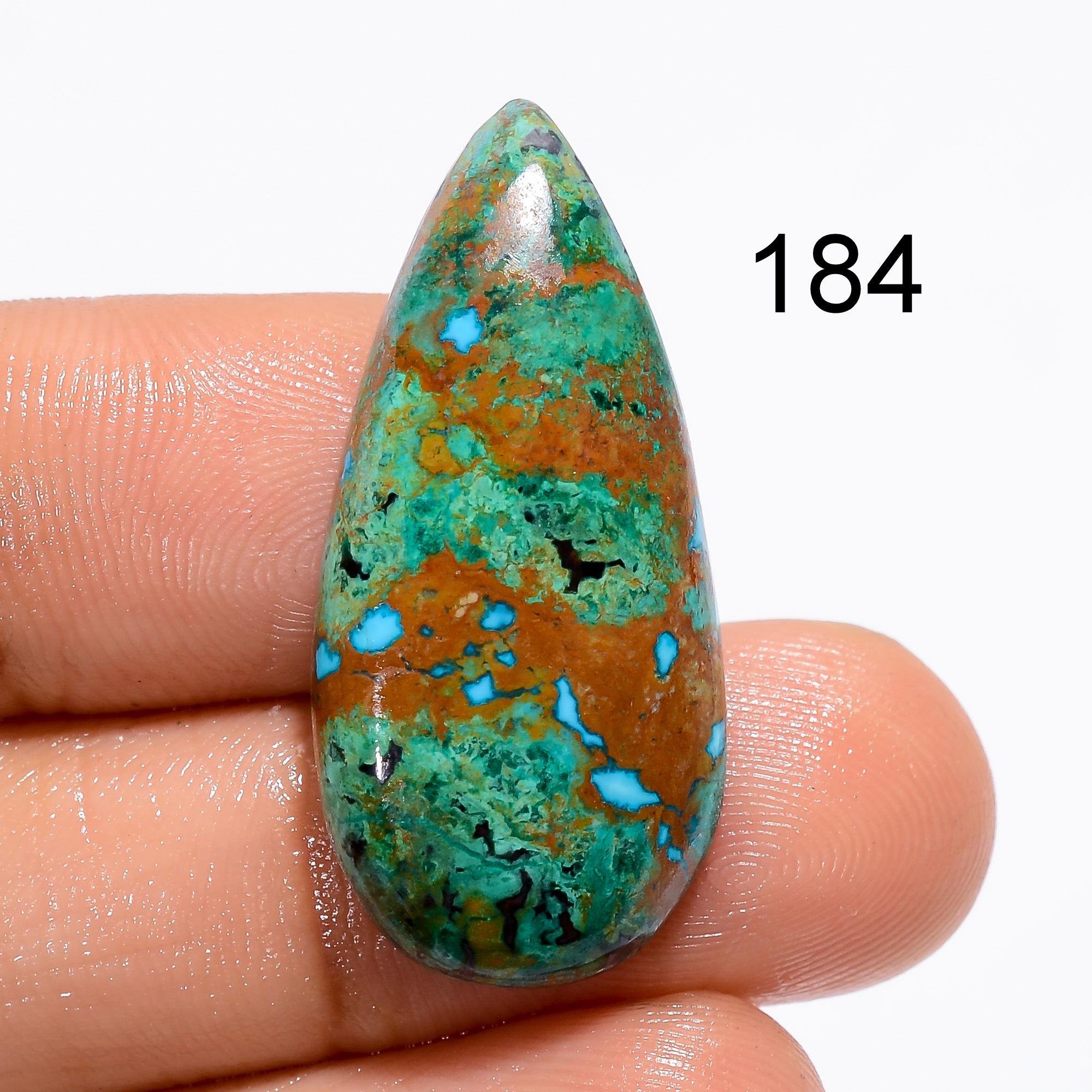 Azurite Malachite Gemstone Cabochon: Rare Mexican Pear Shape - image 6