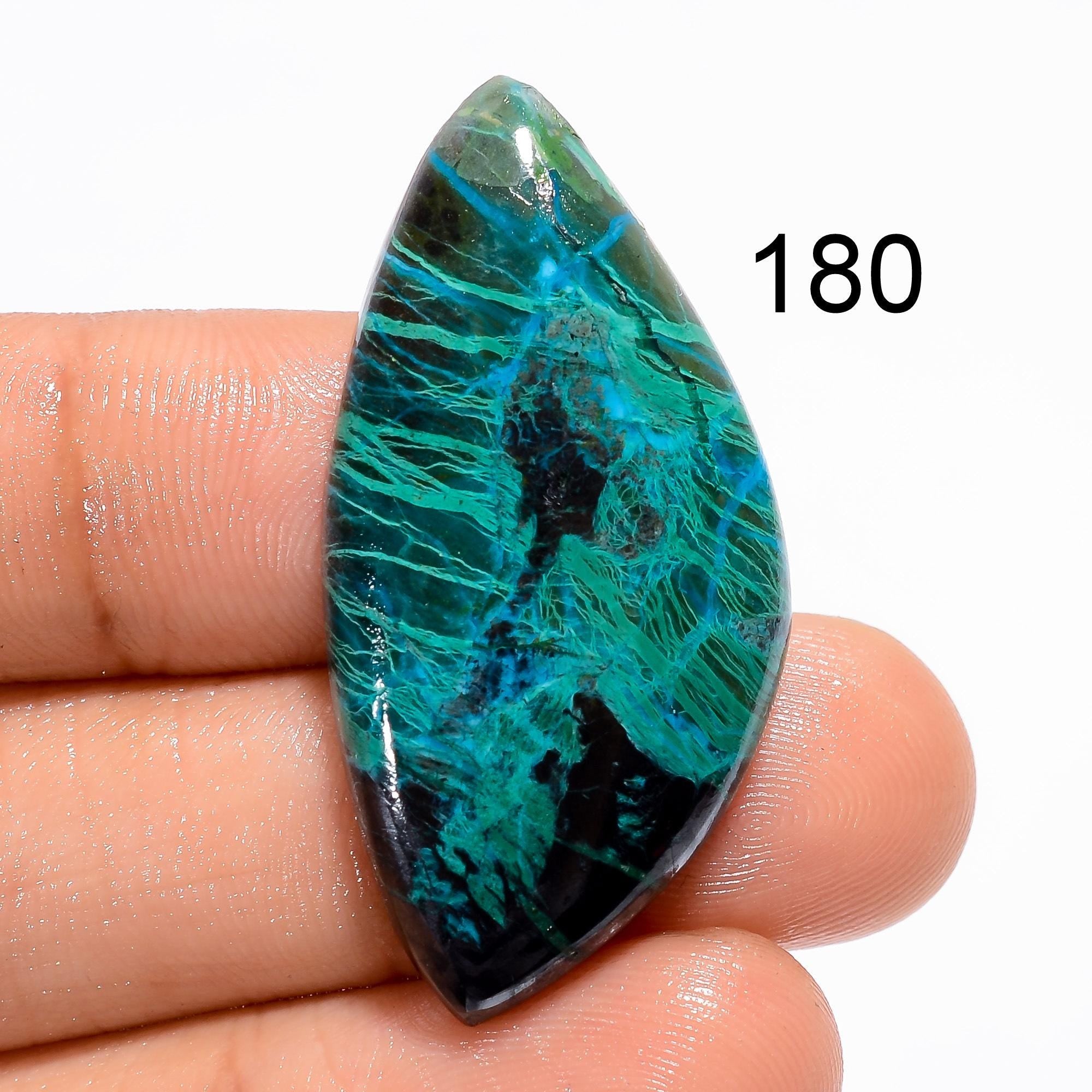 Azurite Malachite Gemstone Cabochon: Rare Mexican Pear Shape - image 3