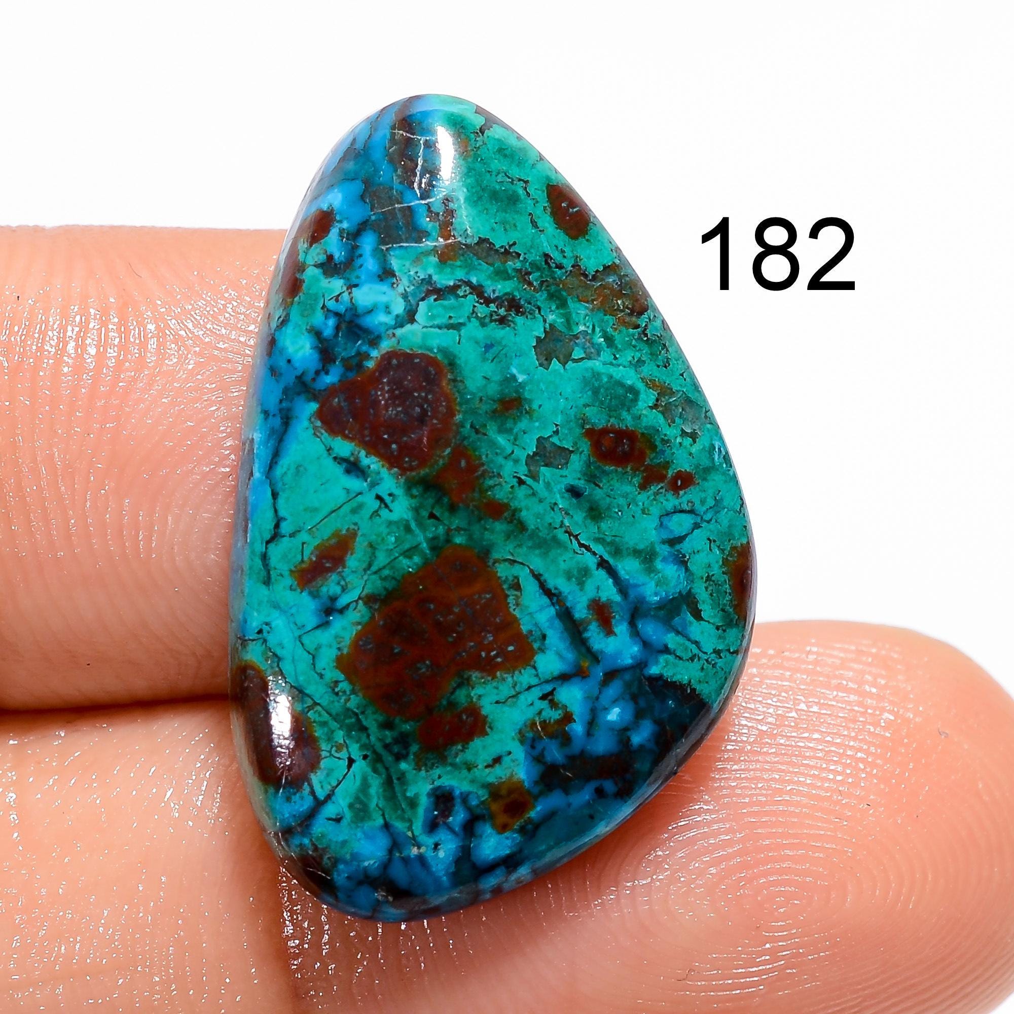 Azurite Malachite Gemstone Cabochon: Rare Mexican Pear Shape - image 5