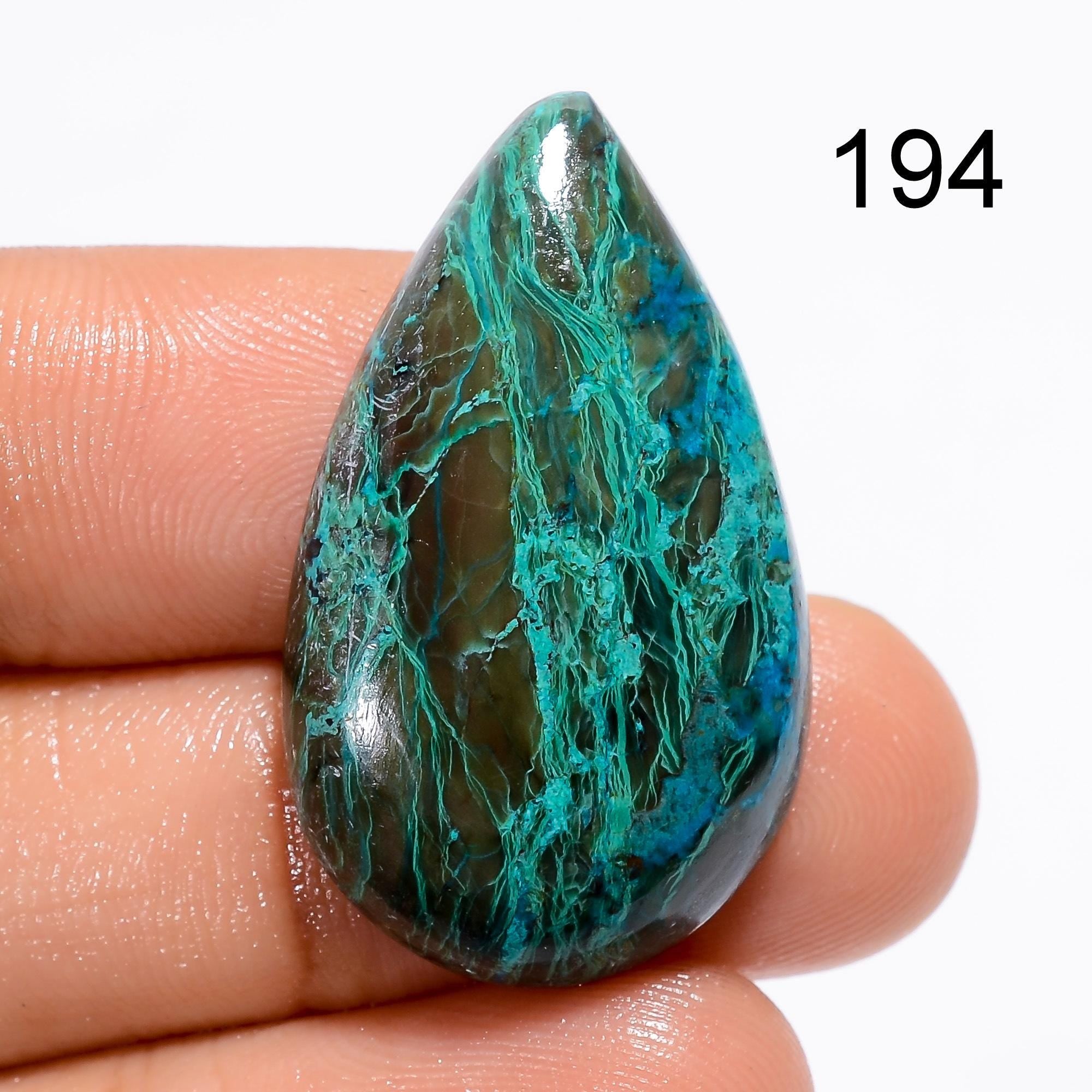 Azurite Malachite Gemstone Cabochon: Rare Mexican Pear Shape - image 10