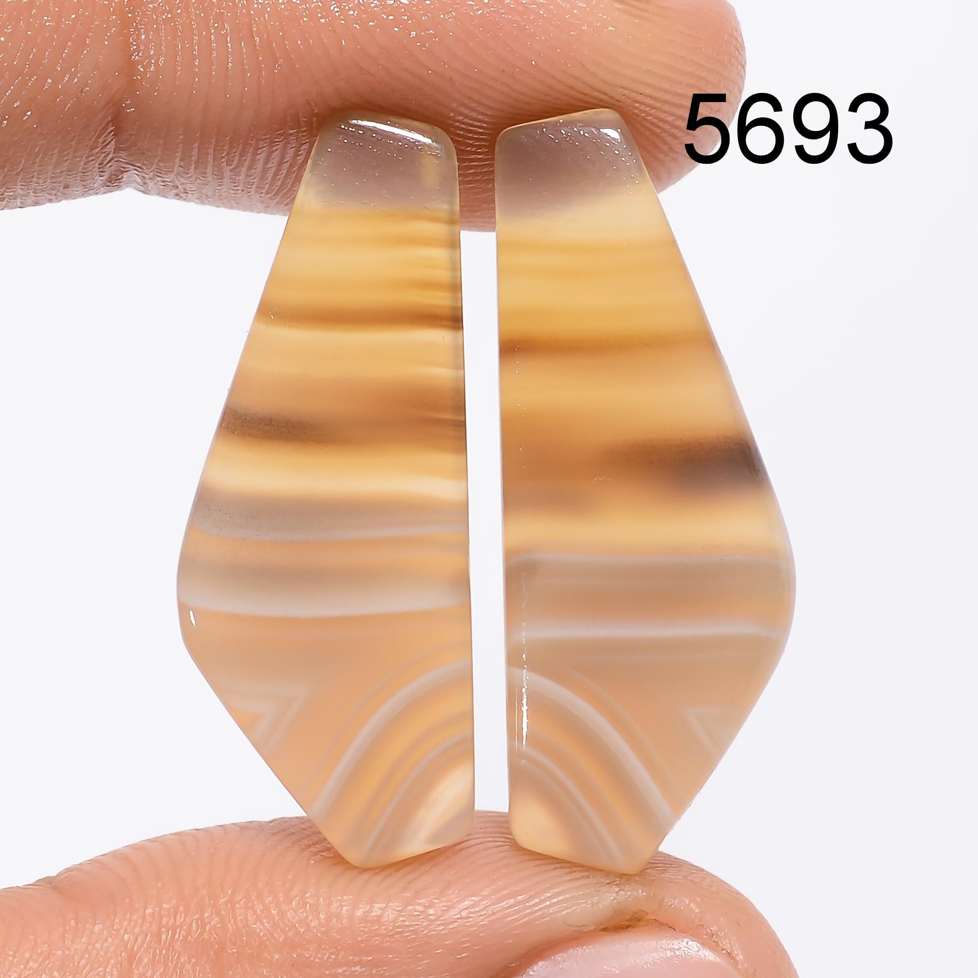 Montana Agate Gemstone Pair: Rare Marquise Cabochons, AAA Quality Pendent making. - image 6