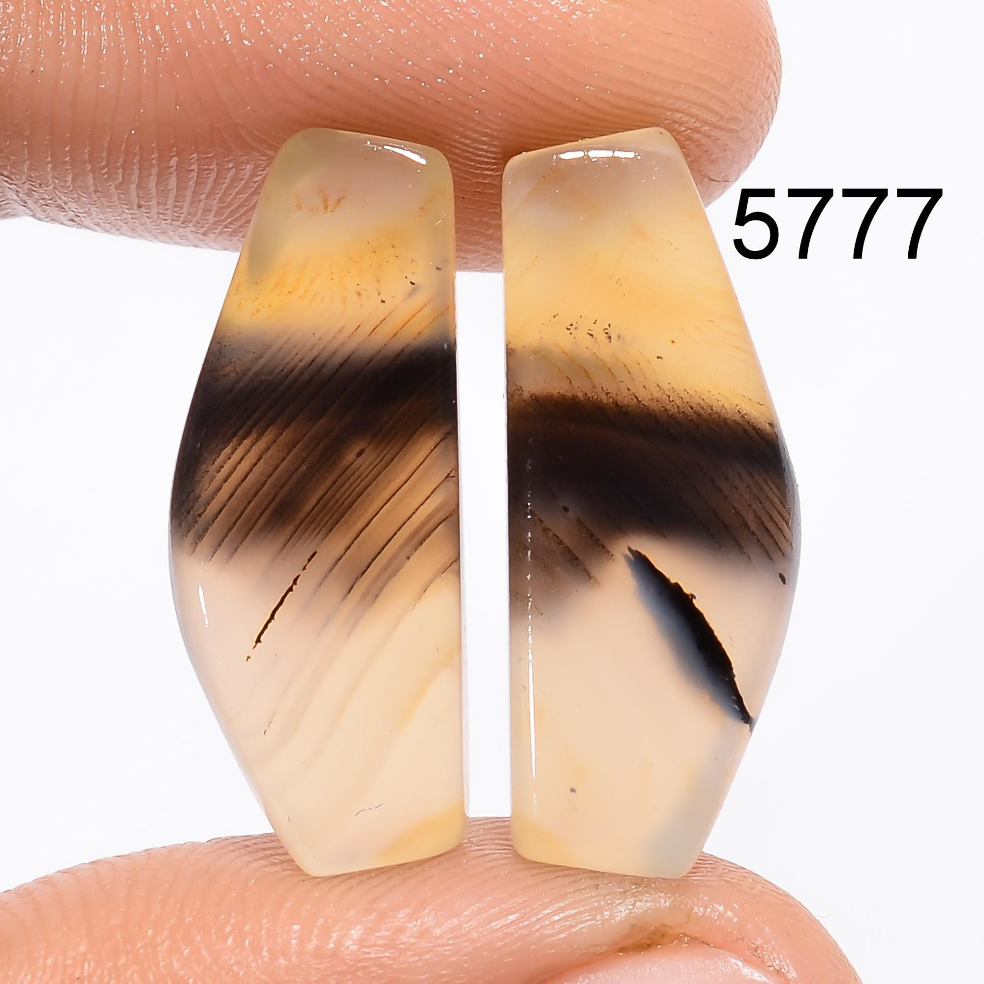 Montana Agate Gemstone Pair: Rare Marquise Cabochons, AAA Quality Pendent making. - image 7