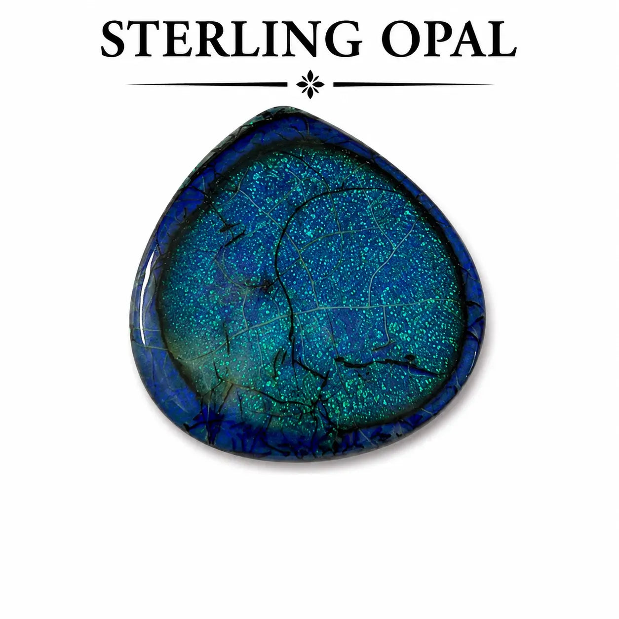 Heart Shape Monarch Opal Cabochon, Sterling Opal gemstone, 32x33mm AAA grade front view