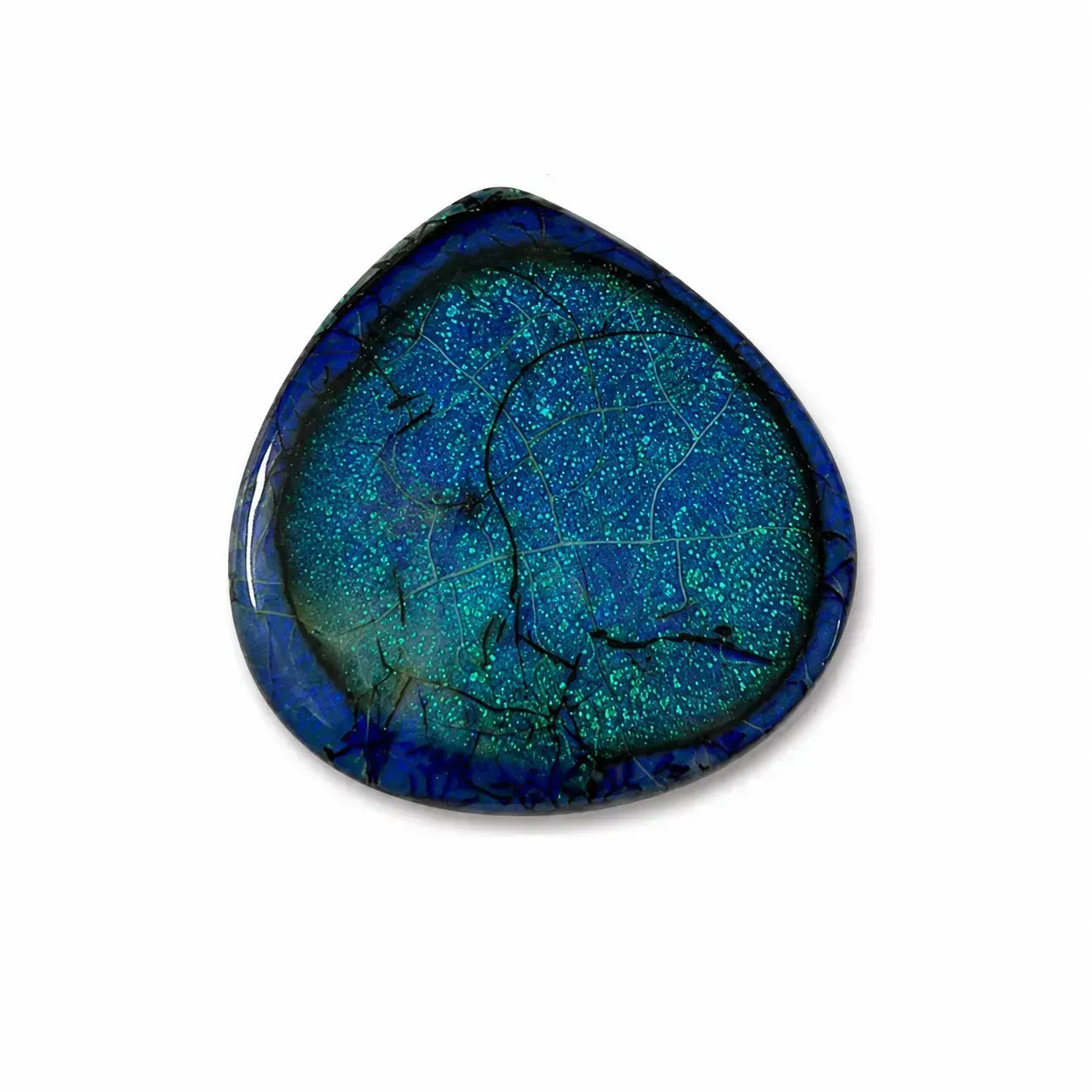Heart Shape Monarch Opal Cabochon, Sterling Opal gemstone, 32x33mm AAA grade front view