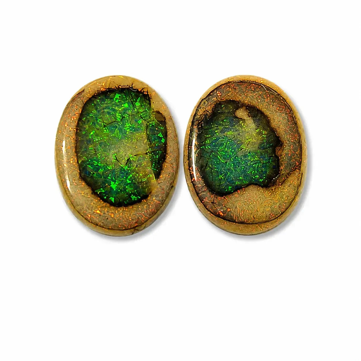 Fancy shape Monarch Opal Cabochon pendant stone, 15x20mm, 10 carats, AAA grade front view