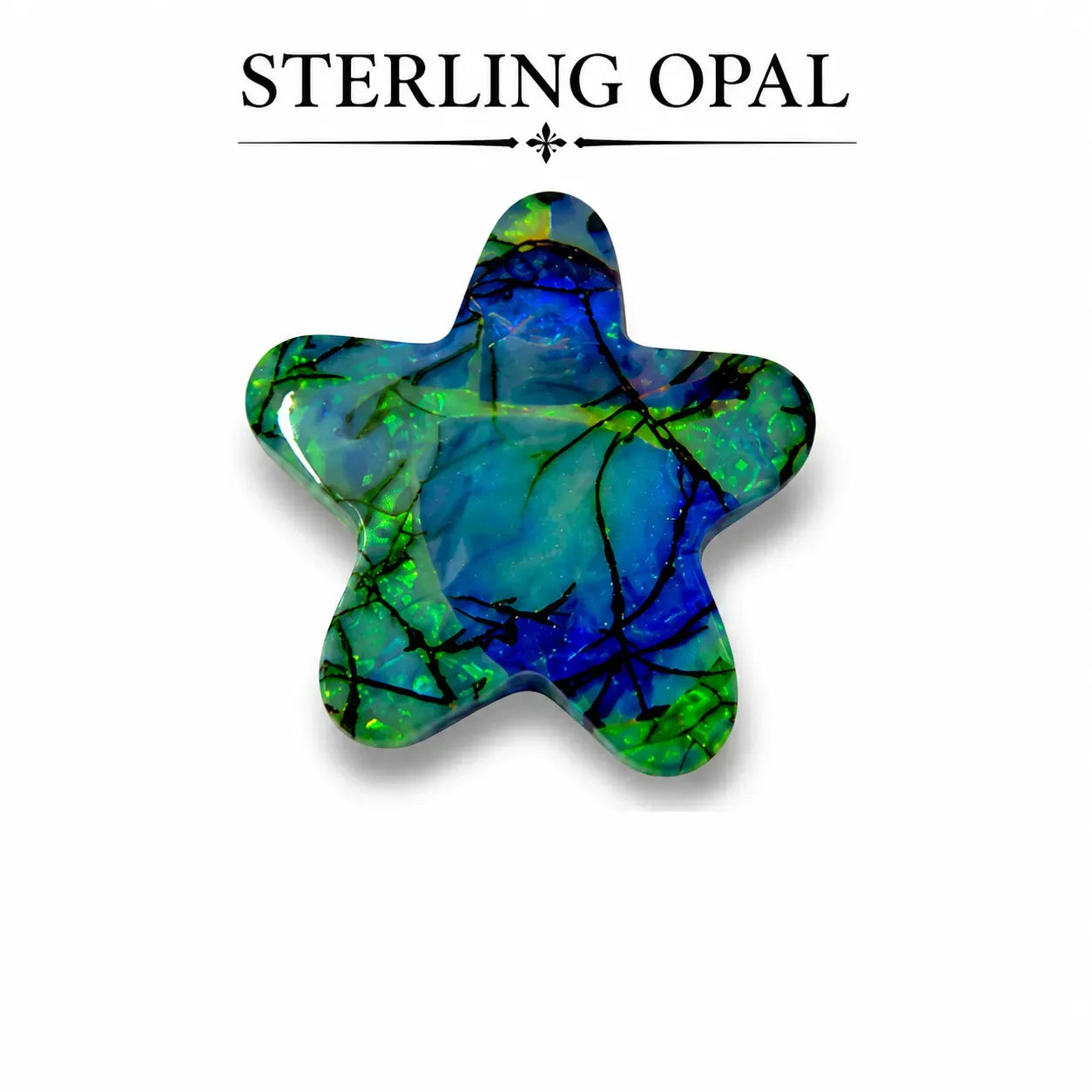 Star Shape Monarch Opal Cabochon, Sterling Opal gemstone, 19x19mm AAA quality front view