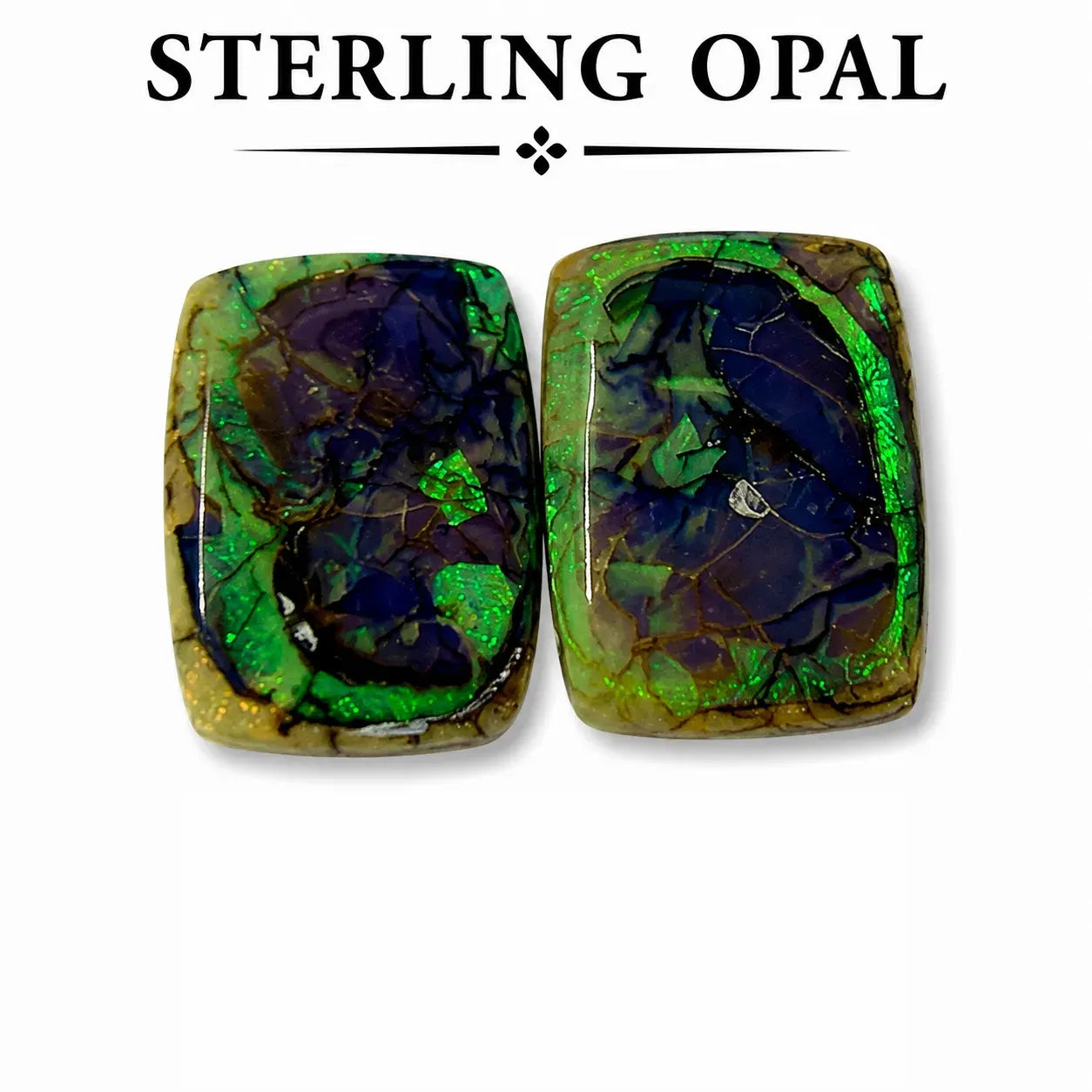 Octagon shape Sterling Opal Cabochon, 13x18mm, 9 carats, AAA grade front view