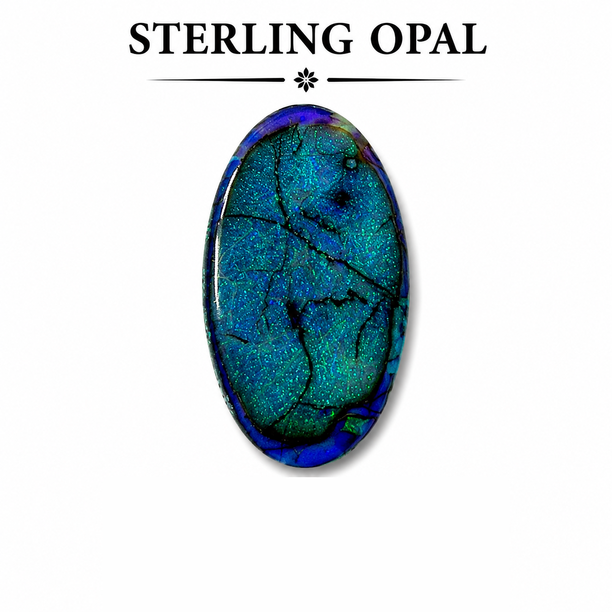 Oval Shape Monarch Opal Cabochon, Sterling Opal gemstone, 22x40mm AAA grade front view