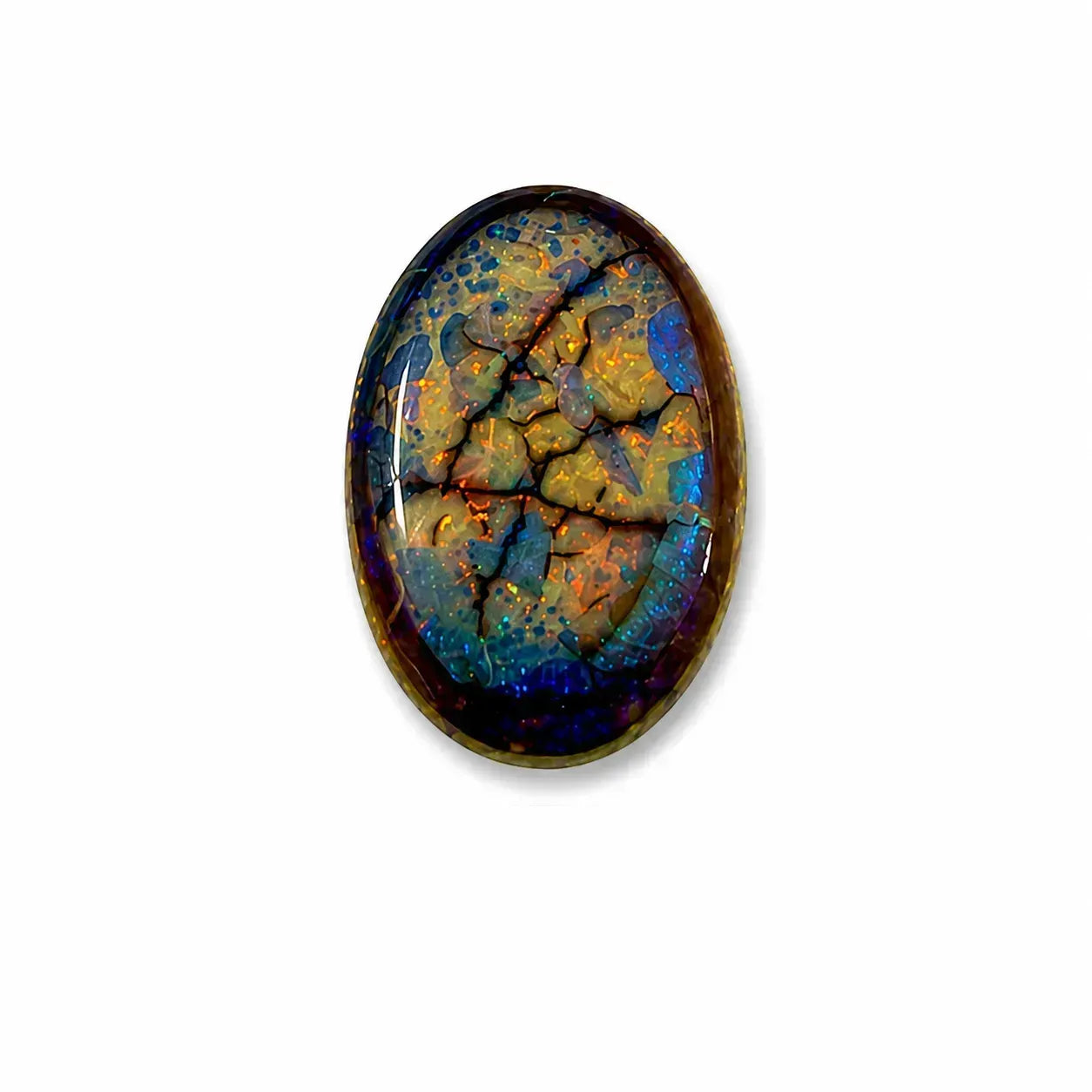 Oval shape Sterling Opal Cabochon, 14x21mm, 6 carats, AAA grade front view