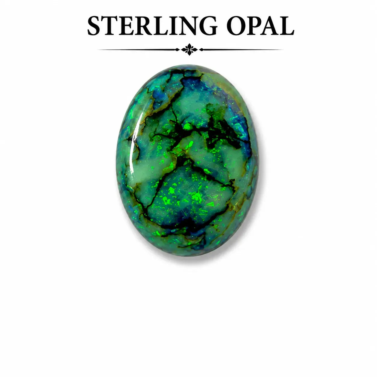 Oval shape Sterling Opal Cabochon, 16x21mm, 7 carats, AAA grade front view
