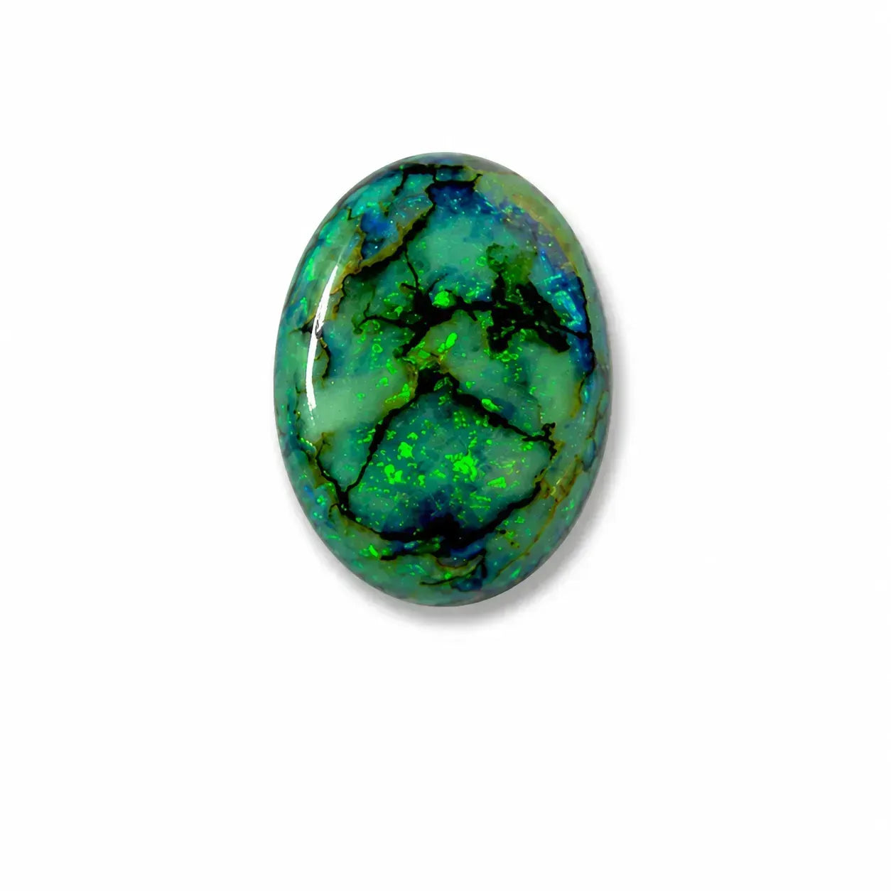 Oval shape Sterling Opal Cabochon, 16x21mm, 7 carats, AAA grade front view
