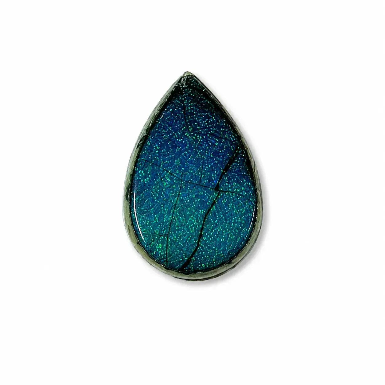 Pear/teardrop shape Sterling Opal Cabochon, 16x23mm, 6 carats, AAA grade front view