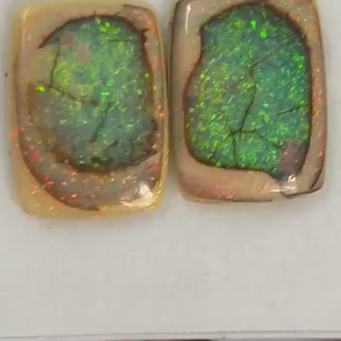 Video showcasing fire and color play in Octagon Shape Monarch Opal Cabochon