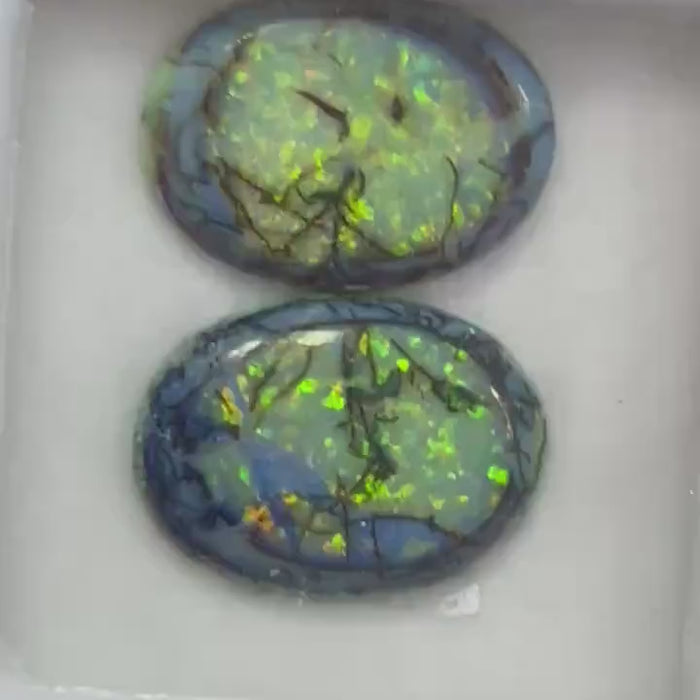 Video showcasing fire and color play in Fancy Shape Sterling Opal Cabochon