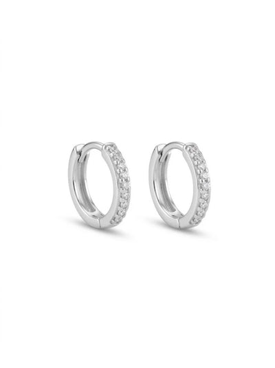 925 Sterling Silver CZ Hoop Earrings — Small Enough to Stack, Sparkly Enough to Wear Alone
