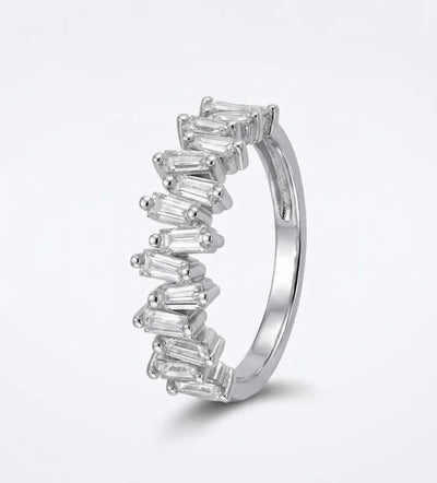 Sterling Silver Eternity Band, Stackable Wedding Ring, Minimalist Promise Ring