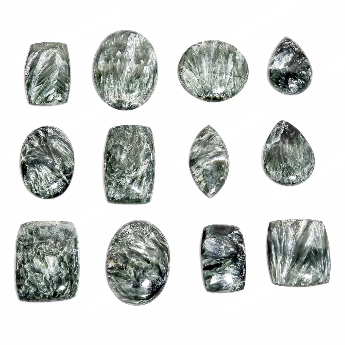 Seraphinite Cabochon in Mixed Shapes